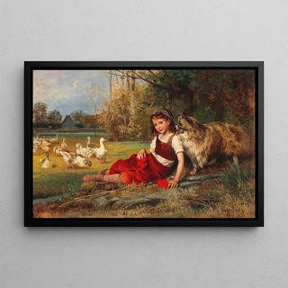 Anton Heinrich Dieffenbach - A Young Goose Girl Resting.webp