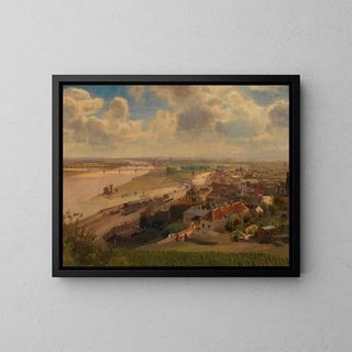 Anton Hlavacek - Ansicht der Stadt Wien und der regulierten Donau von Nussdorf aus.webp