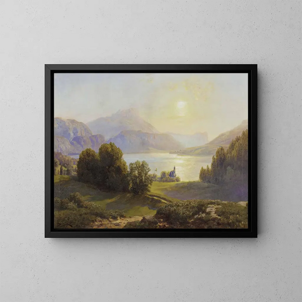 Vista de un lago alpino - Anton Hlaváček — cuadro enmarcado en la pared
