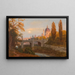 Vista del Wienfluss hacia el puente Elisabeth y la iglesia de San Carlos - Anton Hlaváček — cuadro enmarcado en la pared