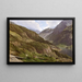 Mountain Landscape Painting with Grazing Goats - Anton Hlaváček — framed artwork on a wall
