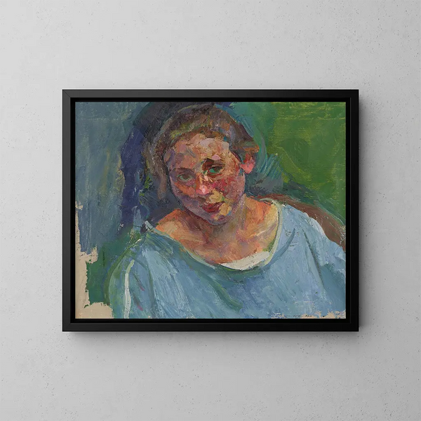 Retrato de Hilde Sthler-Herzmansky - Anton Kolig — cuadro enmarcado en la pared