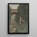 de la Bergère con ovejas cerca de un viaducto - Anton L. Koster — cuadro enmarcado en la pared