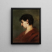 Retrato de cabeza de un joven con cabello negro y abrigo rojo - Anton Laupheimer — cuadro enmarcado en la pared