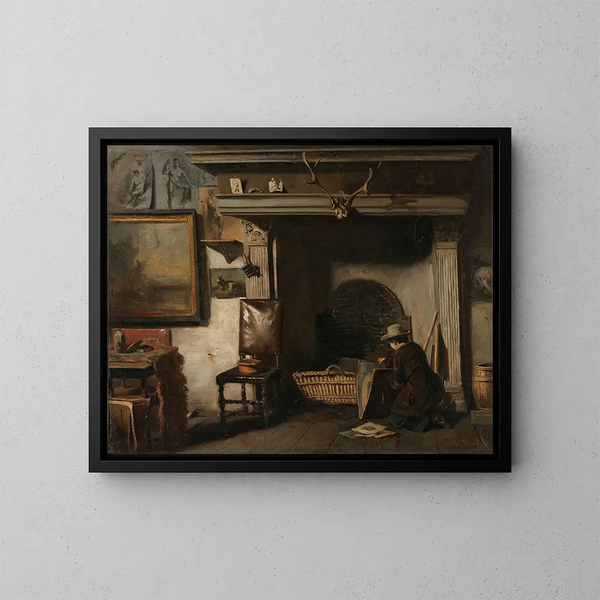 L'Atelier del pintor de Haarlem Pieter Frederik van Os - Anton Mauve — cuadro enmarcado en la pared