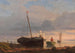 Bateaux de pêche sur la plage au crépuscule - Anton Melbye — artwork view