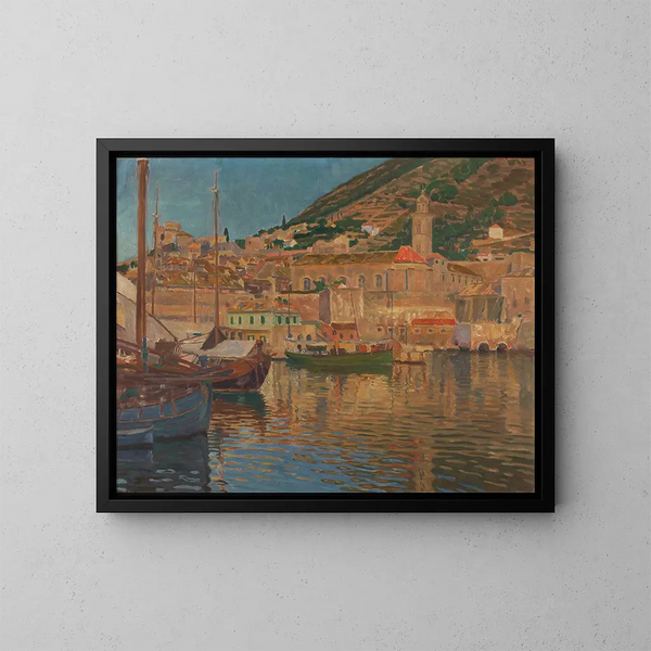 Parte del puerto en Ragusa - Anton Nowak — cuadro enmarcado en la pared