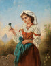 An Italian violet seller with Rome in the background - Anton Romako — artwork view