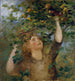 Niña recolectando manzanas - Anton Romako — vista de la obra