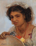 de la niña italiana con pañuelo y tamboril - Anton Romako — vista de la obra