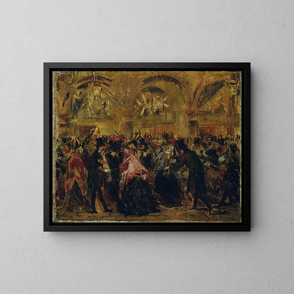 Carnaval en la plaza de San Marcos en Venecia - Anton Romako — cuadro enmarcado en la pared
