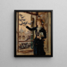 Girl feeding pigeons at a window overlooking Piazza San Marco - Anton Romako — framed artwork on a wall