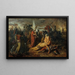 de Rodolphe de Habsbourg en la cabecera del ataúd de Přemysl Ottokar, rey de Bohemia - Anton Romako — cuadro enmarcado en la pared