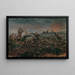 Dance of Death on the battlefield in front of burning ruins - Anton Romako — framed artwork on a wall