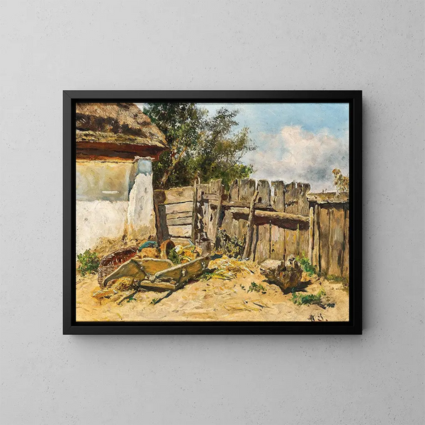 Un jardín rústico - Anton Schrödl — cuadro enmarcado en la pared