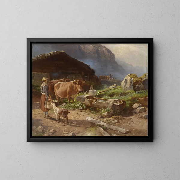 Sobre la pradera - Anton Schrödl — cuadro enmarcado en la pared