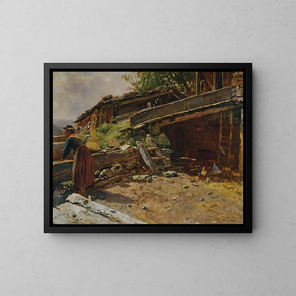 Fontaine chez le Wolferlbauer à Bruck-Fusch - Anton Schrödl — cuadro enmarcado en la pared