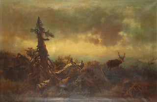 Anton Schrdl - Hochebene mit Hirsch.webp