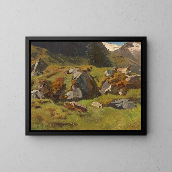 Estudio de las rocas en Ferleiten - Anton Schrödl — cuadro enmarcado en la pared