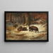 Jabalíes en un bosque invernal - Anton Weinberger — cuadro enmarcado en la pared