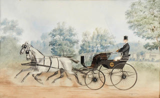Anton Zampis - A noble gentleman in a court carriage near Weilburg and Rauheneck ruin in Baden.webp