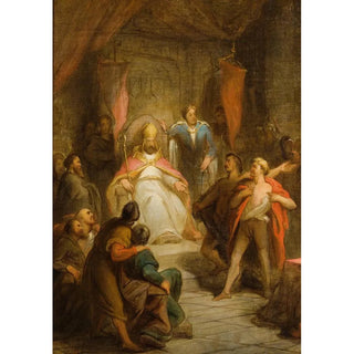 Antonie F Zrcher - De graaf van Gelre en de heer van Amstel in het Domkapittel van Utrecht Anno 1227.webp