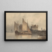 View of a River with a Sailboat - Antonie Waldorp — framed artwork on a wall