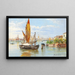 Fishing Boats in Venice - Antonietta Brandeis — framed artwork on a wall