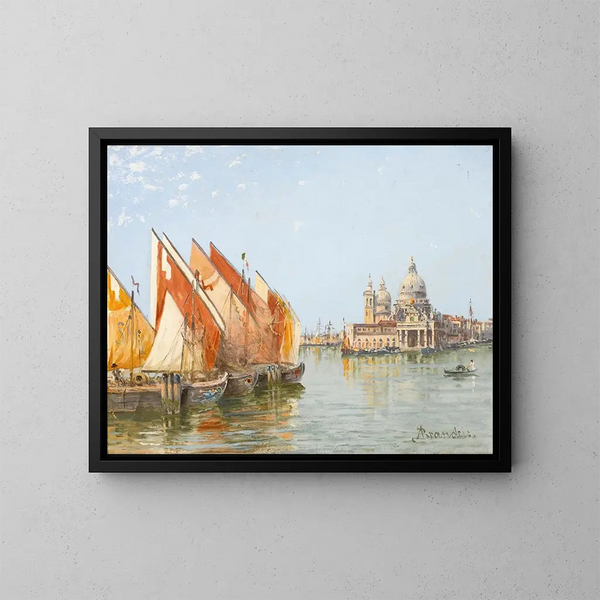 Bateaux de pêche à Venise - Antonietta Brandeis — cuadro enmarcado en la pared