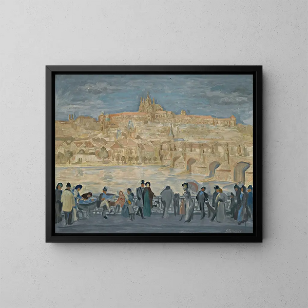 View of Prague Castle - Antonín Procházka — framed artwork on a wall