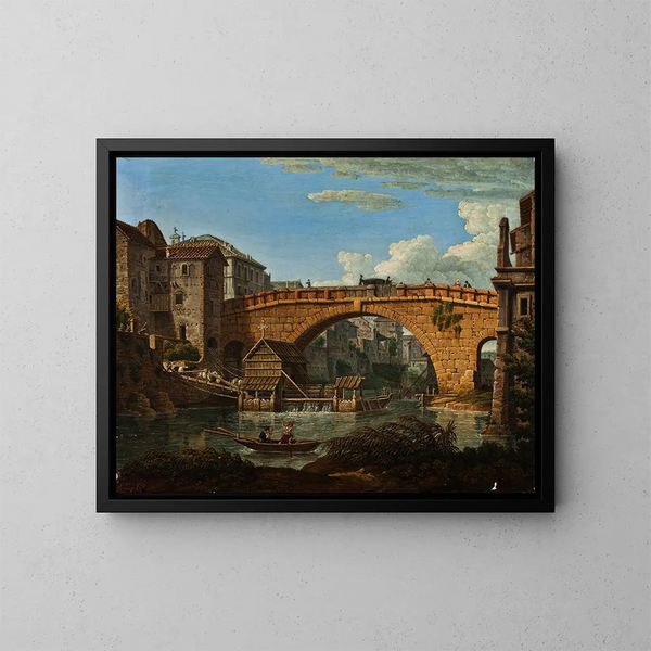 Pont Cestio en Roma - Antonio Aquaroni — cuadro enmarcado en la pared