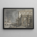 Capriccio Un palacio con un patio cerca de la laguna - Antonio Canaletto — cuadro enmarcado en la pared