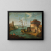 a whimsical Italian river landscape - Antonio Joli — framed artwork on a wall