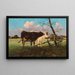 Cows in a meadow - Antonio Montemezzo — framed artwork on a wall