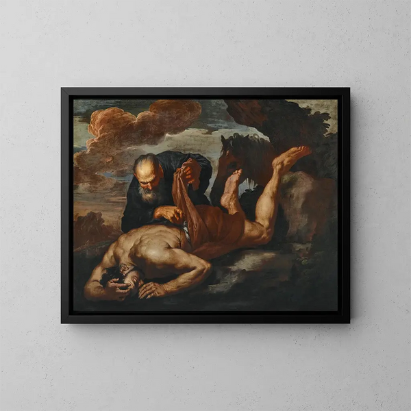 El Buen Samaritano - Antonio Zanchi — cuadro enmarcado en la pared