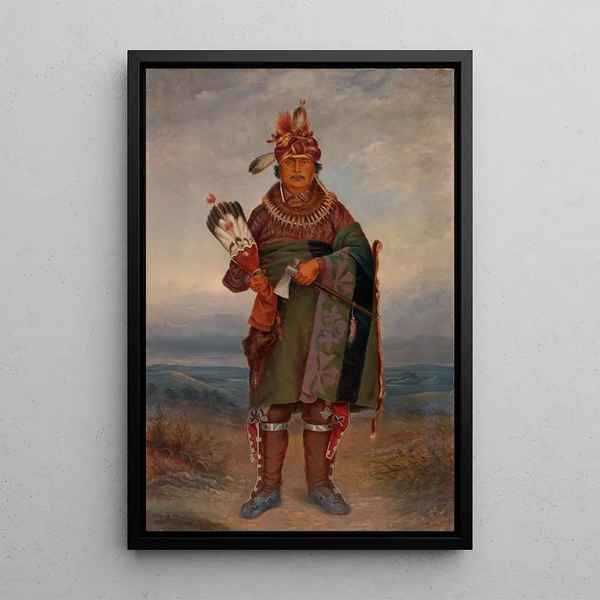 Indian Sac and Fox Painting - Antonio Zeno Shindler — framed artwork on a wall