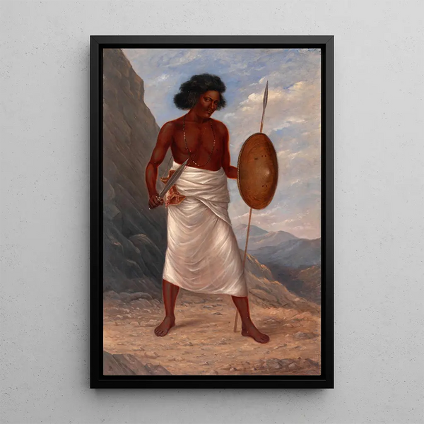 Somali Man Painting - Antonio Zeno Shindler — framed artwork on a wall