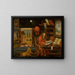 Saint Jerome in his study with the lion - School of Antwerp — framed artwork on a wall