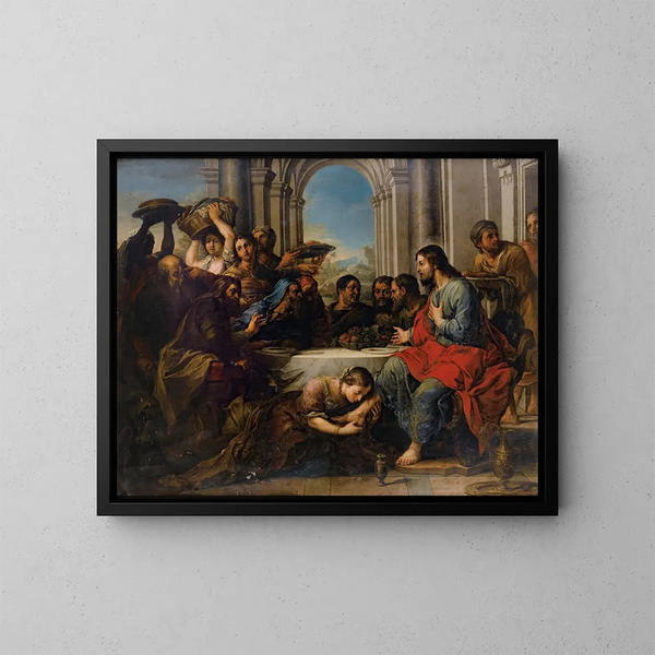 The meal at Simon's - Antwerp School — framed artwork on a wall