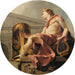 Apolon sentado sosteniendo una lira frente a una ateniense y una serpiente - Charles-André van Loo — presentado en un interior
