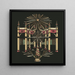 Arcade painting with snakes and fireworks - Anonymous — framed artwork on a wall