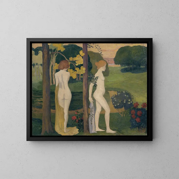 Dos desnudos en un paisaje - Aristide Maillol — cuadro enmarcado en la pared