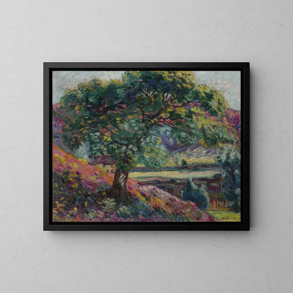 Árboles en Île-de-France (Conflicto de casos) - Armand Guillaumin — cuadro enmarcado en la pared