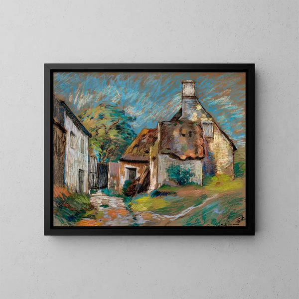 de casas de campo - Armand Guillaumin — cuadro enmarcado en la pared
