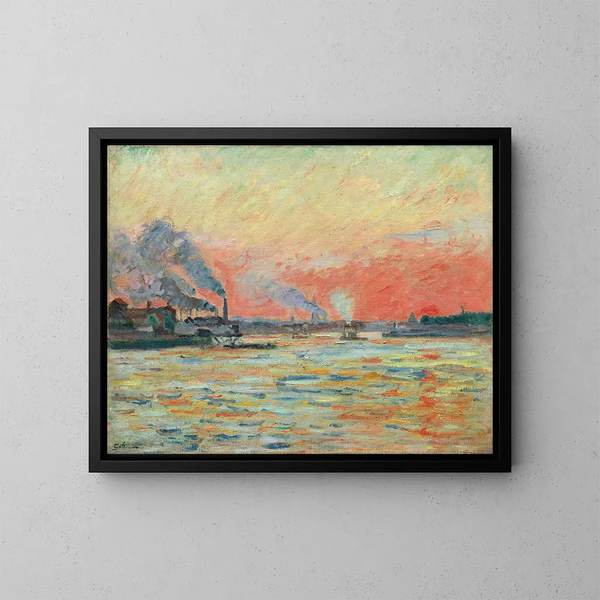 Confluente del Sena y del Marne en Ivry - Armand Guillaumin — cuadro enmarcado en la pared