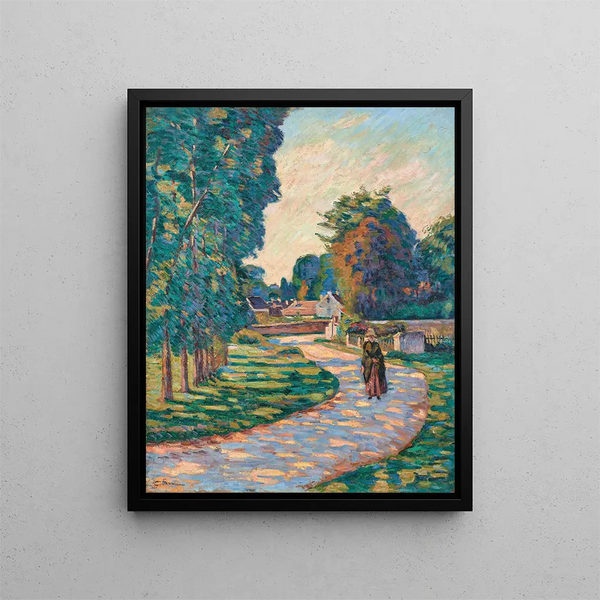 Mujer en un camino en Épinay - sur - Orge - Armand Guillaumin — cuadro enmarcado en la pared