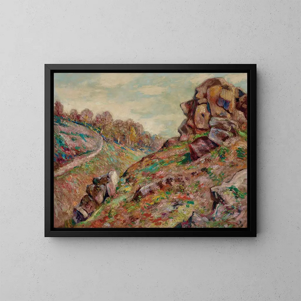 la altura de la escarpa, paisaje de la Creuse - Armand Guillaumin — cuadro enmarcado en la pared