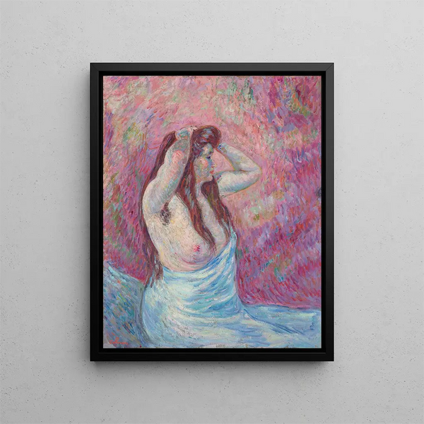 Joven mujer desnuda con drapeado - Armand Guillaumin — cuadro enmarcado en la pared