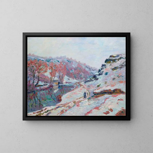 La valle de la Sedelle bajo la nieve - Armand Guillaumin — cuadro enmarcado en la pared