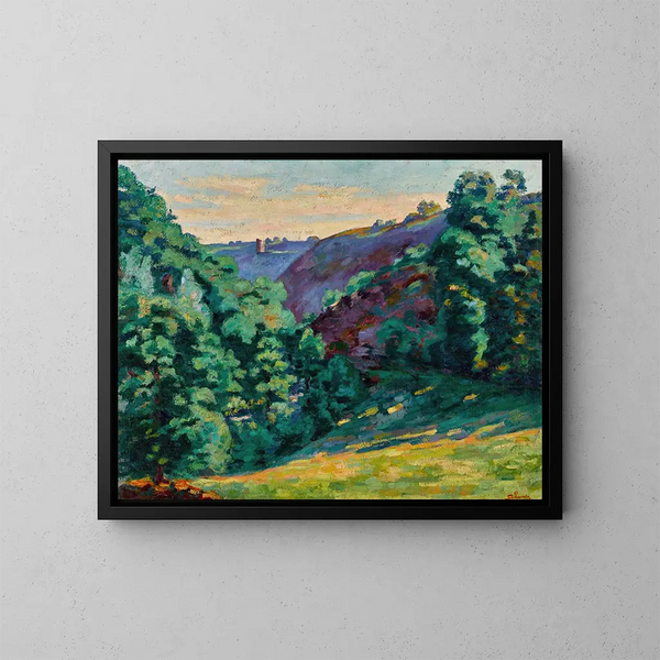 El desfiladero de la locura visto desde Château Crozant - Armand Guillaumin — cuadro enmarcado en la pared